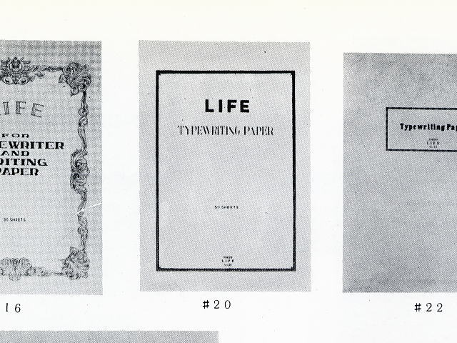 LIFE　1960年カタログのタイプ用紙